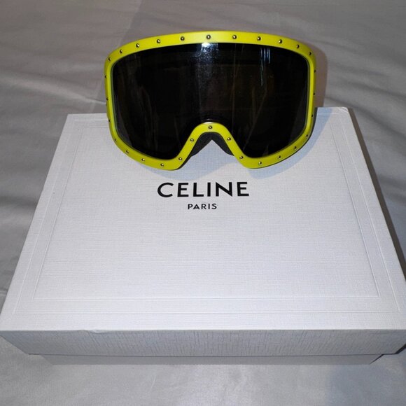 Celine Yellow Ski Snow Goggles Mask Brand New In Box